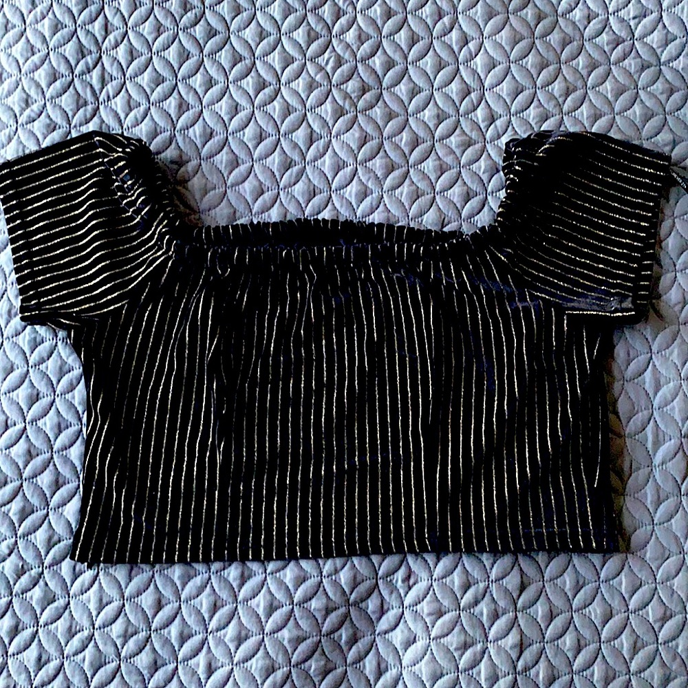 Forever21 Plus Size Glitter Metallic Crop Top